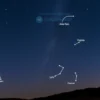 A clear night sky over a typical Russian landscape in June, showcasing the constellations Aries (the Ram), Lyra (the harp), and Cygnus (the swan) prominently. The Milky Way stretches across the horizon, with stars bright and crisp. The scene is serene, with gentle hills or a forest silhouette, and no human-made structures or text.