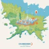 A stylized, detailed map of the Ulyanovsk region with a prominent, upward-trending bar graph overlay indicating a 6% increase in respiratory viral infections, rendered in a clean, modern illustration style without any textual labels