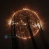 A dramatic scene of the Sun partially covered by a dark, semi-transparent veil resembling a black curtain, with bright solar flares and corona visible around the edges, set against a deep space background with stars; the atmosphere should convey a mysterious, awe‑inspiring solar phenomenon as described by an astronomer