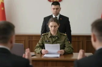 A solemn courtroom in Volgograd with a judge presiding over a case involving the rights of a daughter of a fallen special forces operative, showing respectful gestures and legal documents, muted colors, no text or symbols