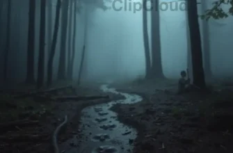 A dramatic, slightly blurred image depicting a dense, misty forest in the Russian Primorye region. Focus on the atmosphere of the wilderness. Subtle hints of footprints in the mud. No visible tiger, but the feeling of a predator's presence should be conveyed. The overall tone should be somber and reflective, emphasizing the tragedy.