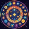 A vibrant and colorful illustration depicting the twelve zodiac signs in a circular arrangement, each sign represented by its corresponding symbol and surrounded by celestial elements like stars and planets. The background should have a cosmic theme with a soft glow, indicating the astrological forecast for July 18, 2026.