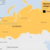 A map of the Ulyanovsk region of Russia with highlighted areas indicating planned electricity outages on July 15th. Use a clear and informative map style, focusing on geographical accuracy.