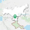 A map of Russia highlighting the Chelyabinsk Oblast region with a prominent marker or icon indicating its location, surrounded by other Russian regions, with a clean and informative design suitable for an article about its popularity as a destination
